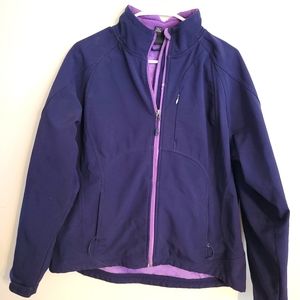 Double Diamond purple faux fur lined womens shell jacket